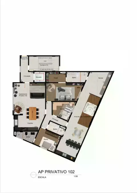 Apartamento com Area à Venda, 3 quartos, 2 suítes, 2 vagas, Cerqueira Lima