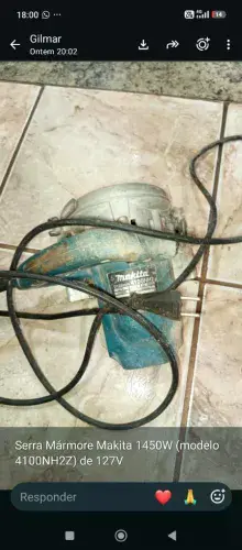 Serra Mármore Makita 1450W (modelo 4100NH2Z) de 127V