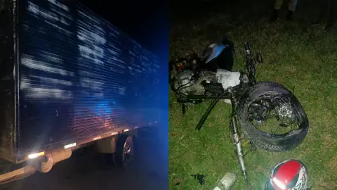 Motociclista fica ferido após colidir com caminhão na MG-050, em Itaúna