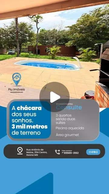 Chácara à venda no Vista Alegre com 3.000 m2 e piscina aquecida