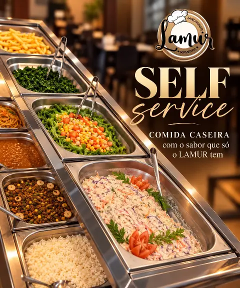 Comida caseira no self-service Lamur, Brejo Alegre