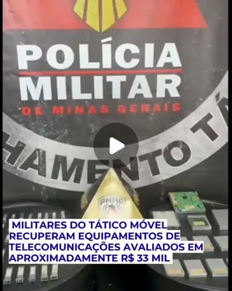 Tático Móvel recupera equipamentos de telecomunicações em Itaúna