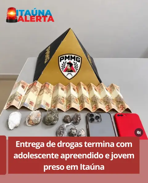 Adolescente apreendido e jovem preso por tráfico no Piaguassu