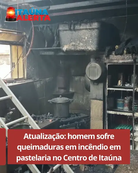 Incêndio atinge pastelaria no Centro de Itaúna e deixa um ferido