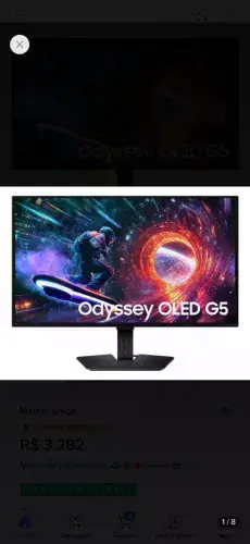 Monitor Samsung Oled 27 G5 com 11 meses de garantia Novo.