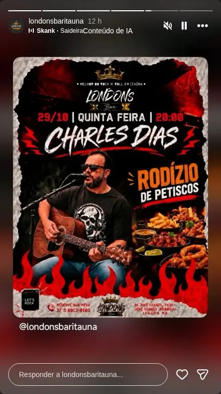 Show Skank Saideira – quinta, 20h no Londons Bar