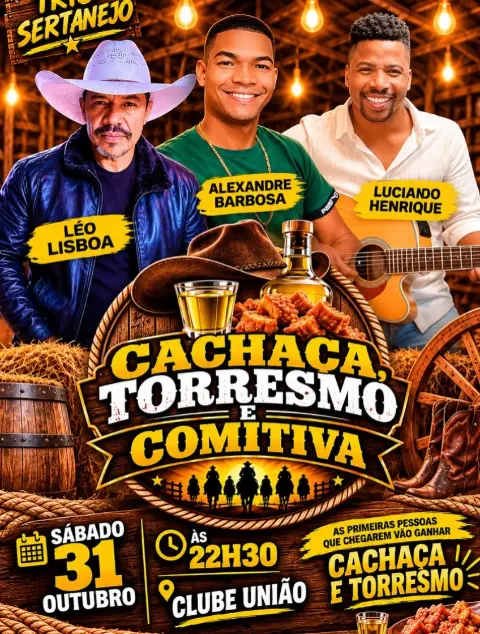 Cachaça, Torresmo e Comitiva no Clube União, sábado