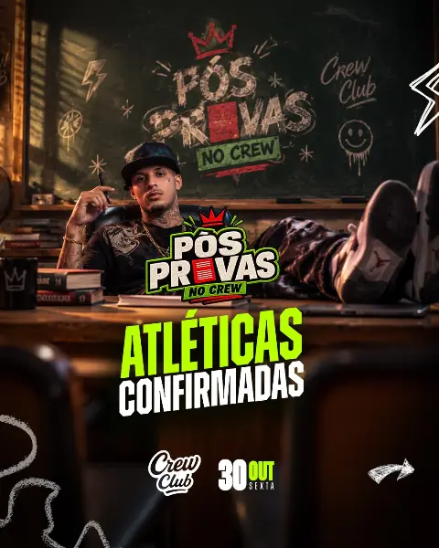 Crew Club: Pós Provas com DJs e atléticas confirmadas