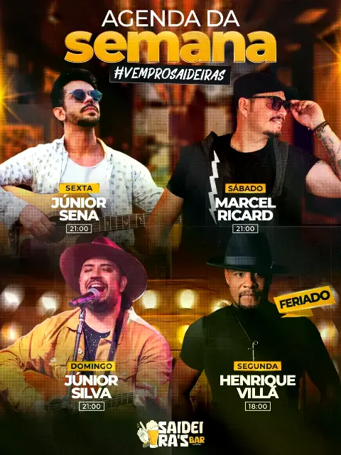 Música ao vivo no Saideira's Bar – Feriadão