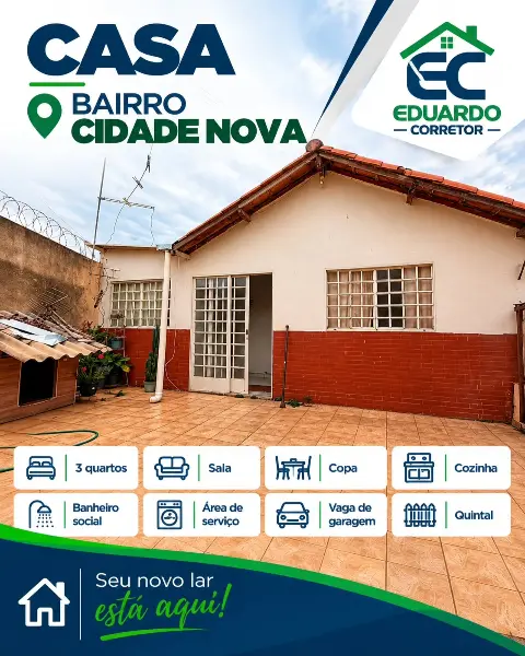 Casa 3 quartos à venda na Cidade Nova
